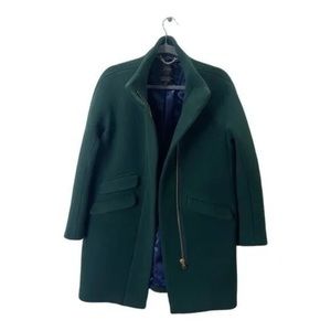 J.Crew Cocoon coat in Italian stadium-cloth wool blend emerald green